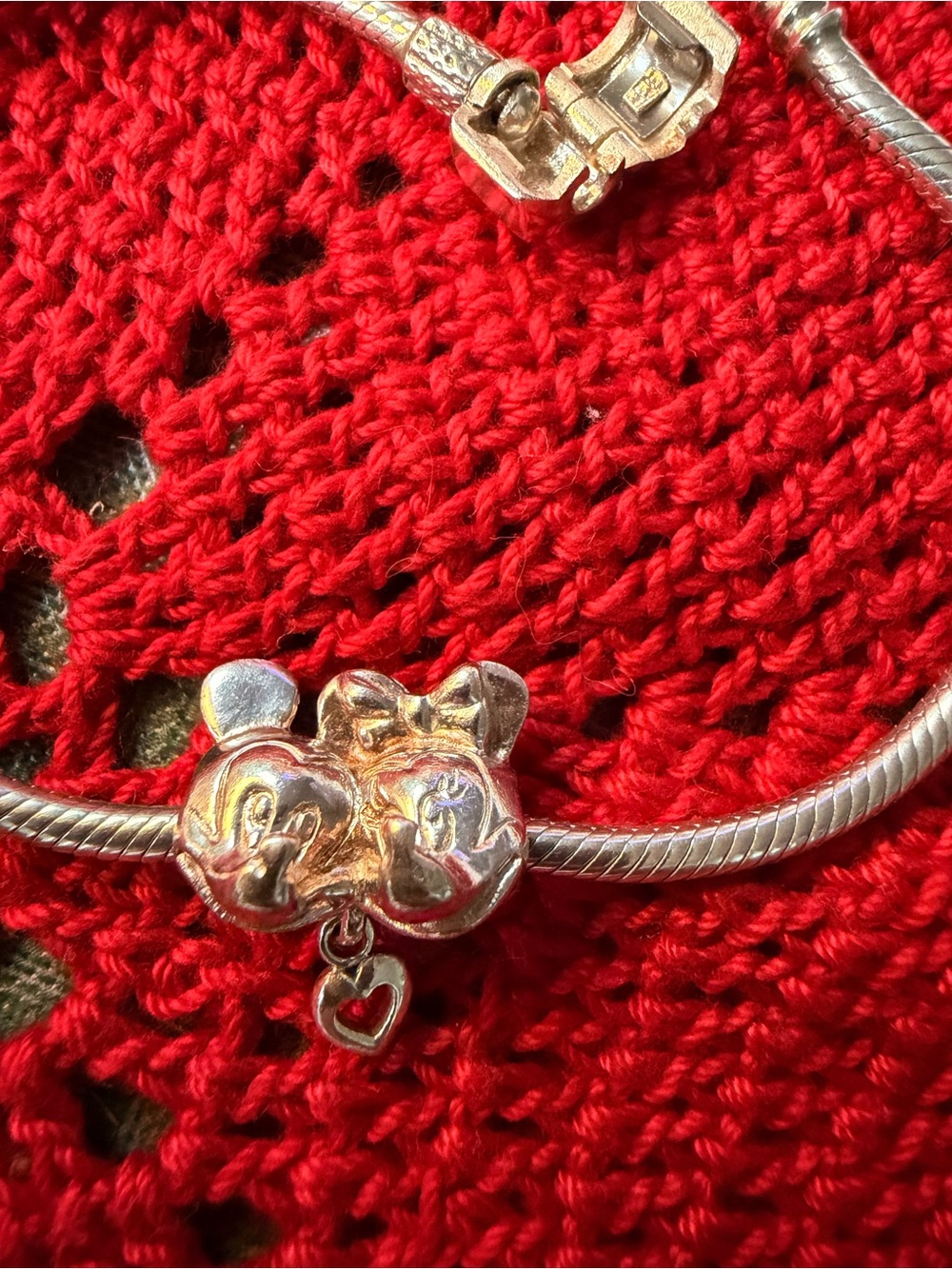 Pandora Sterling Silver Mickey & Minnie Head Charm Bracelet - Silver